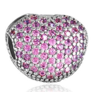 1pcs Silver European CZ Charm Crystal Spacer